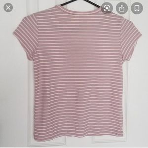 American eagle pink striped rib T-shirt